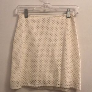 Necessary Objects white mesh skirt
